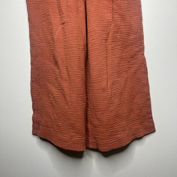 Grade & Gather Tie Front Gauze Jumpsuit in Dusty Clay Sz M Beach Boho Stretch - Picture 5 of 8